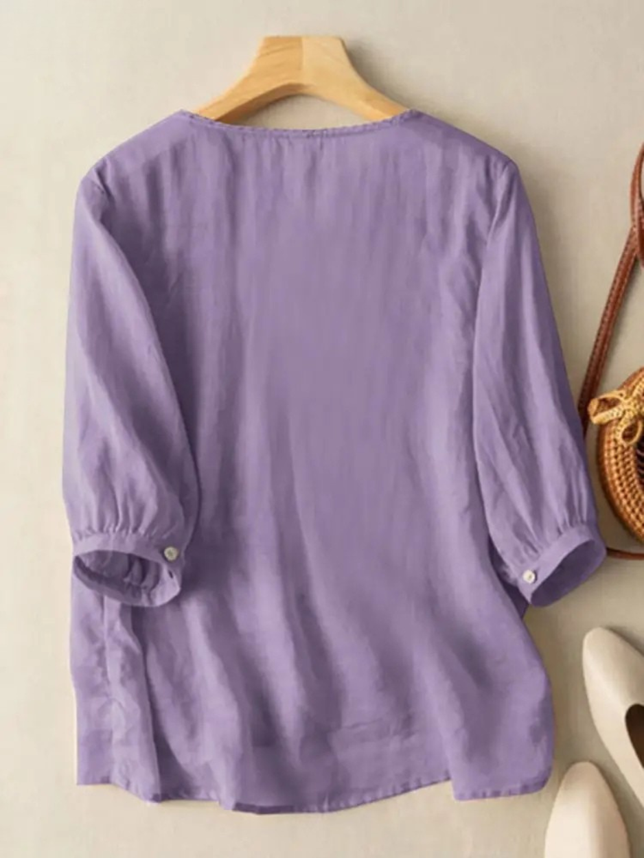 Florence™ | Embroidered Cotton Boho Blouse