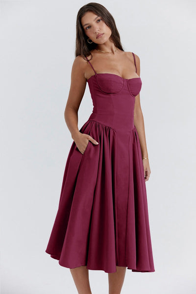 Liana - Sleeveless Corset Midi Dress